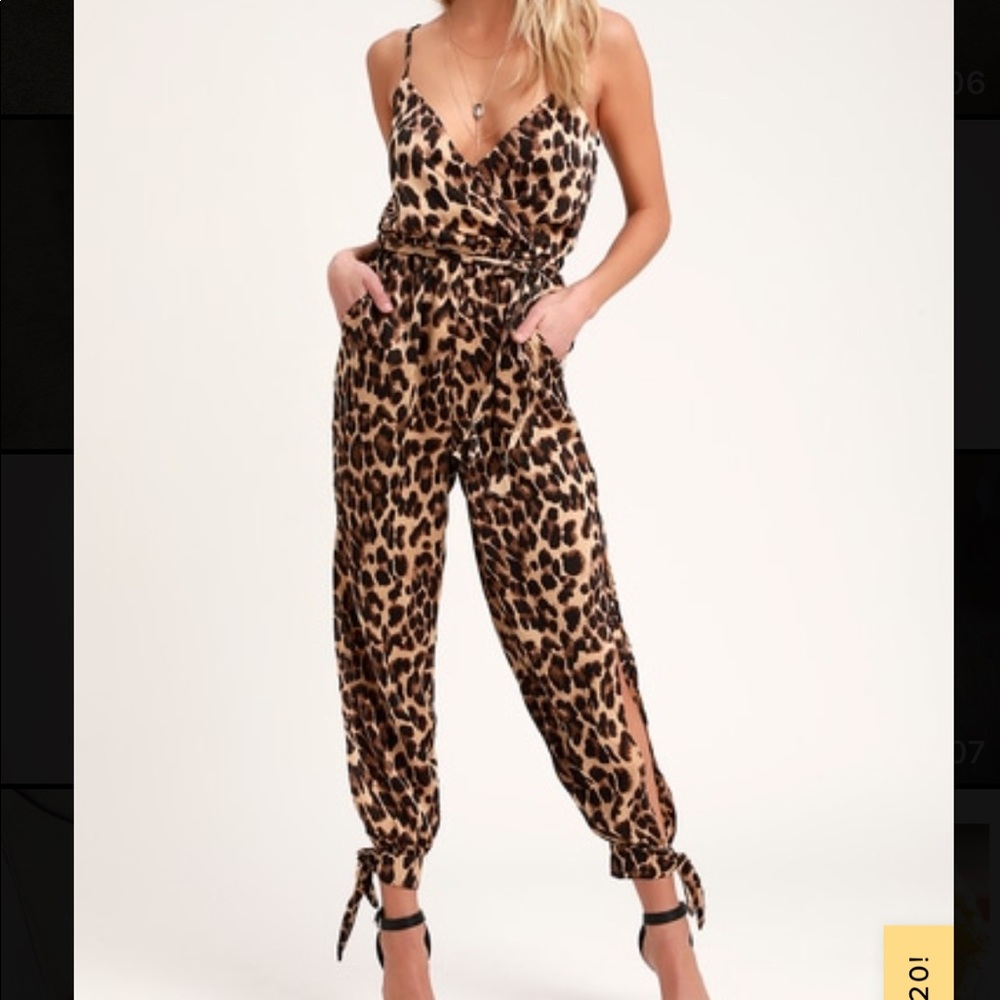 NWT - Lulus Leopard Print Jumpsuit